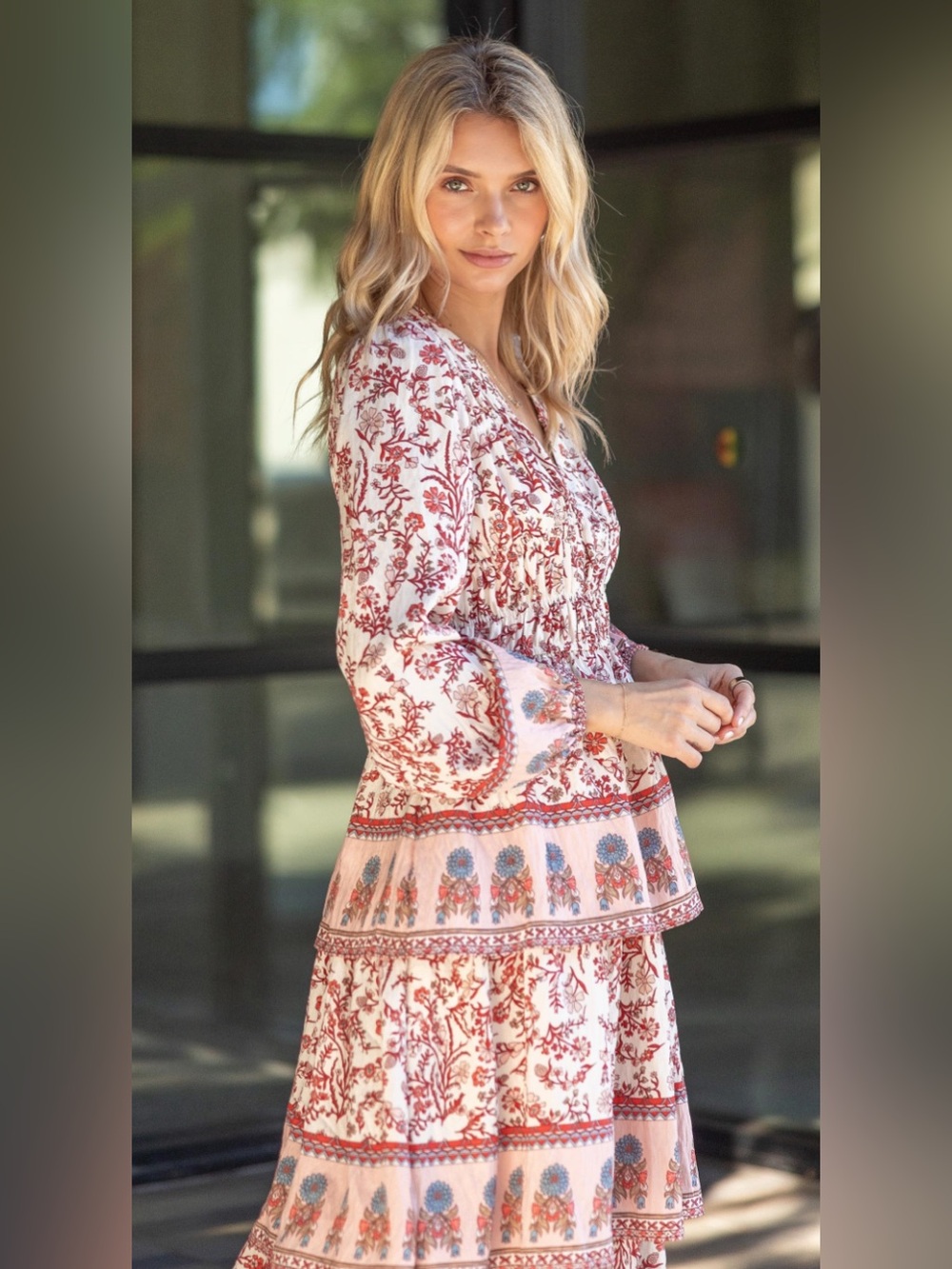 Strut & Bolt Border Print Midi Dress - Picture 3 of 5